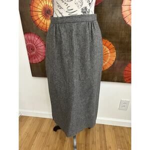 Vintage 100% Worsted Wool High Waisted Pencil Skirt W/Pockets Minimalist Size 10